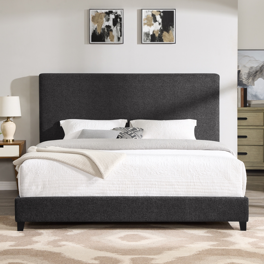 Fyna Gray King Upholstered Bed - Thumbnail - Image 3