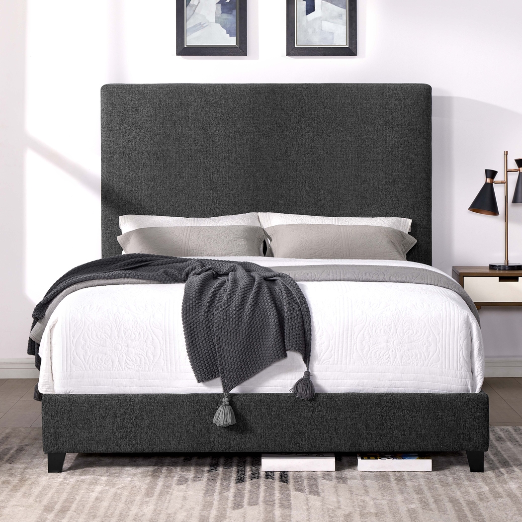 Fyna Gray Queen Upholstered Bed - Thumbnail - Image 3