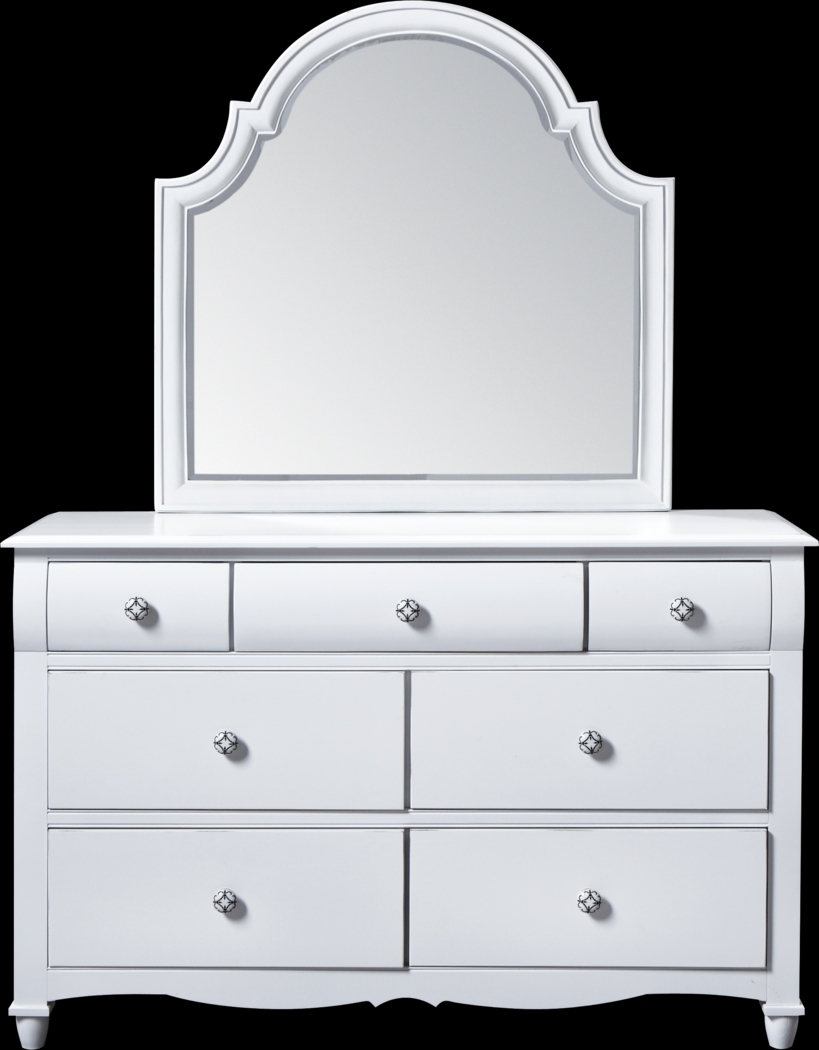 Gabriella Winter White Dresser with Mirror - Thumbnail - Image 1