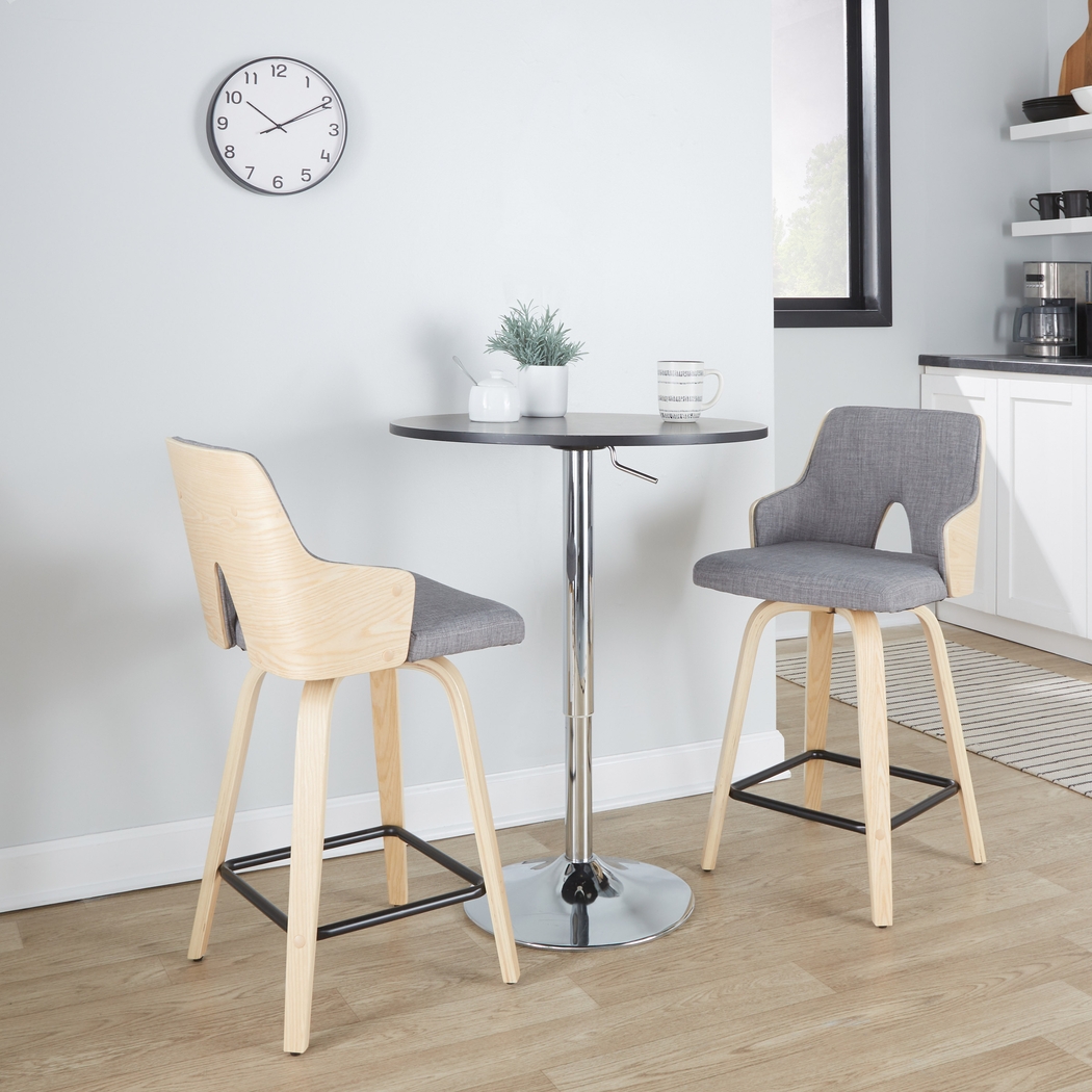 Gadsen I Gray Swivel Counter Height Stool, Set of 2 - Thumbnail - Image 2