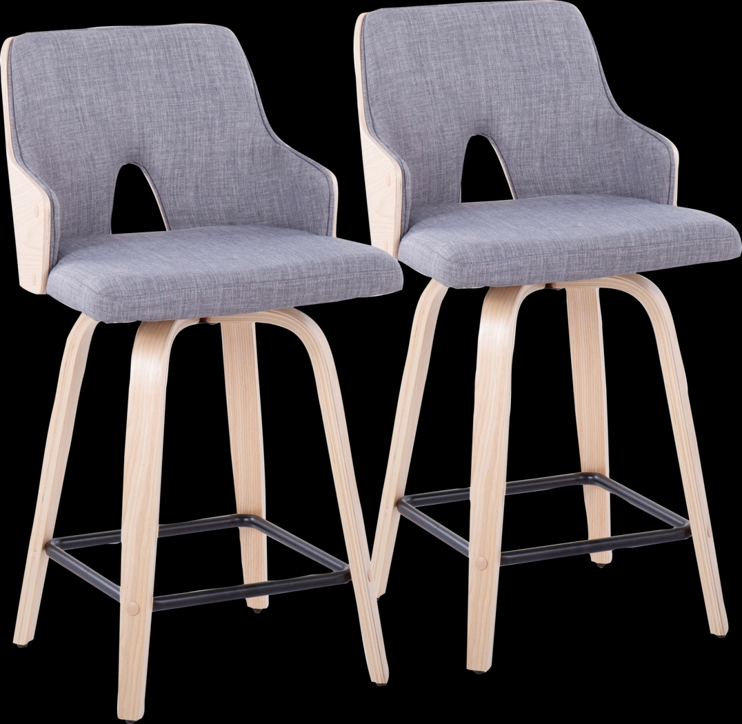 Gadsen I Gray Swivel Counter Height Stool, Set of 2 - Thumbnail - Image 1