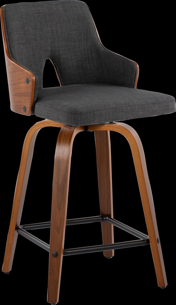 Gadsen II Charcoal Swivel Counter Height Stool, Set of 2 - Thumbnail - Image 4