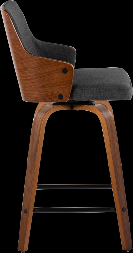 Gadsen II Charcoal Swivel Counter Height Stool, Set of 2 - Thumbnail - Image 5