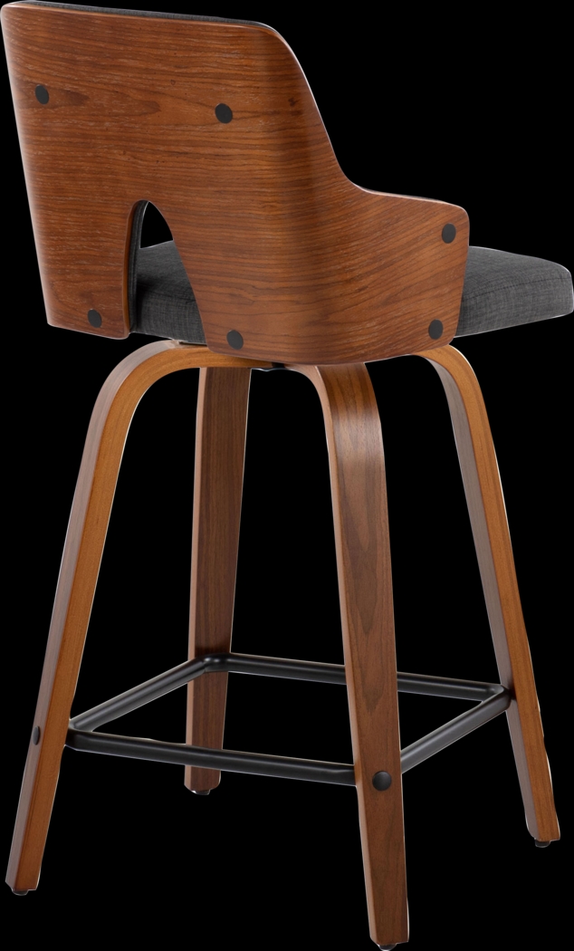 Gadsen II Charcoal Swivel Counter Height Stool, Set of 2 - Thumbnail - Image 6