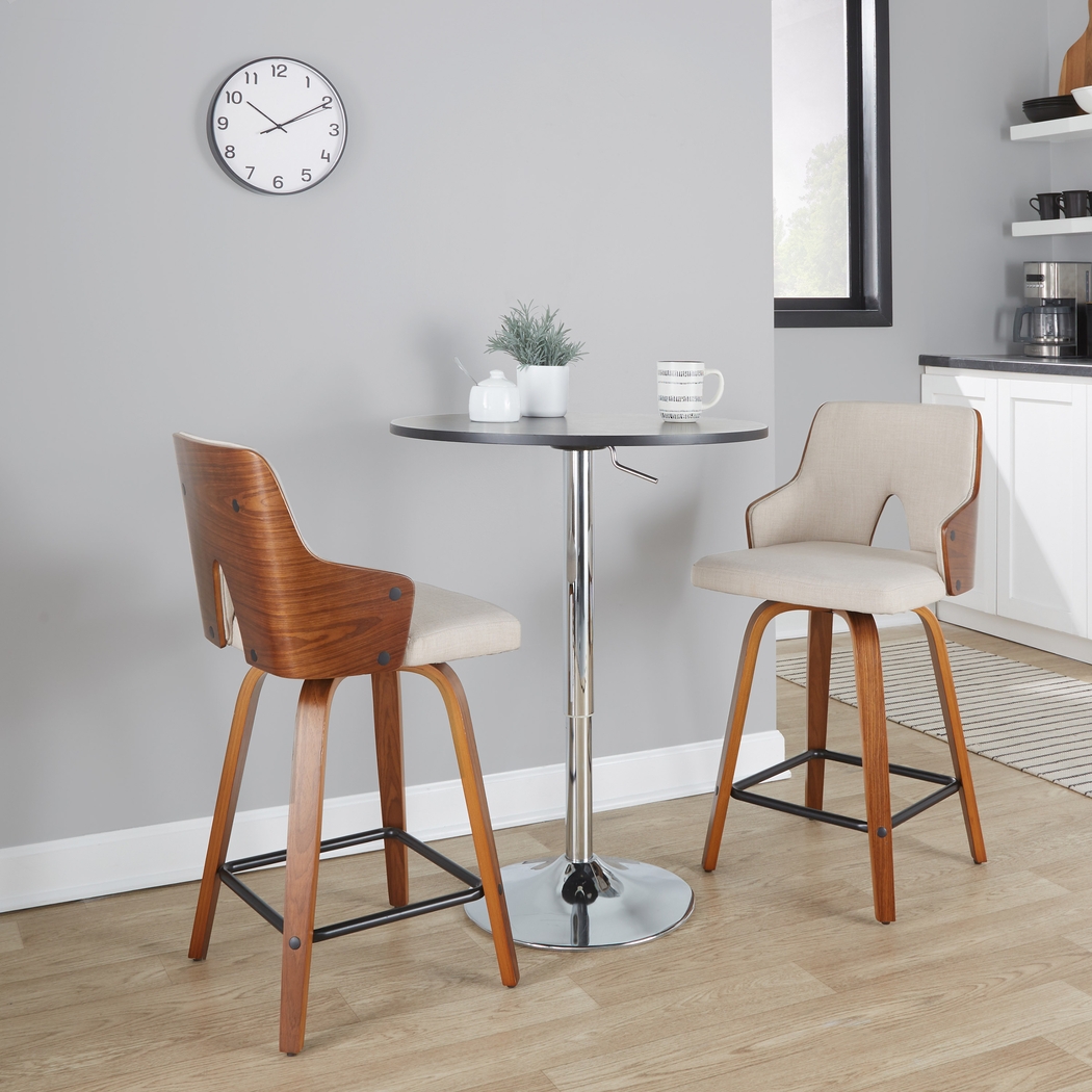 Gadsen II Cream Swivel Counter Height Stool, Set of 2 - Thumbnail - Image 2