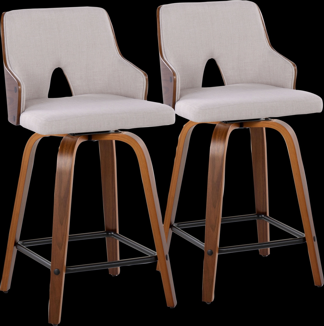 Gadsen II Cream Swivel Counter Height Stool, Set of 2 - Thumbnail - Image 1