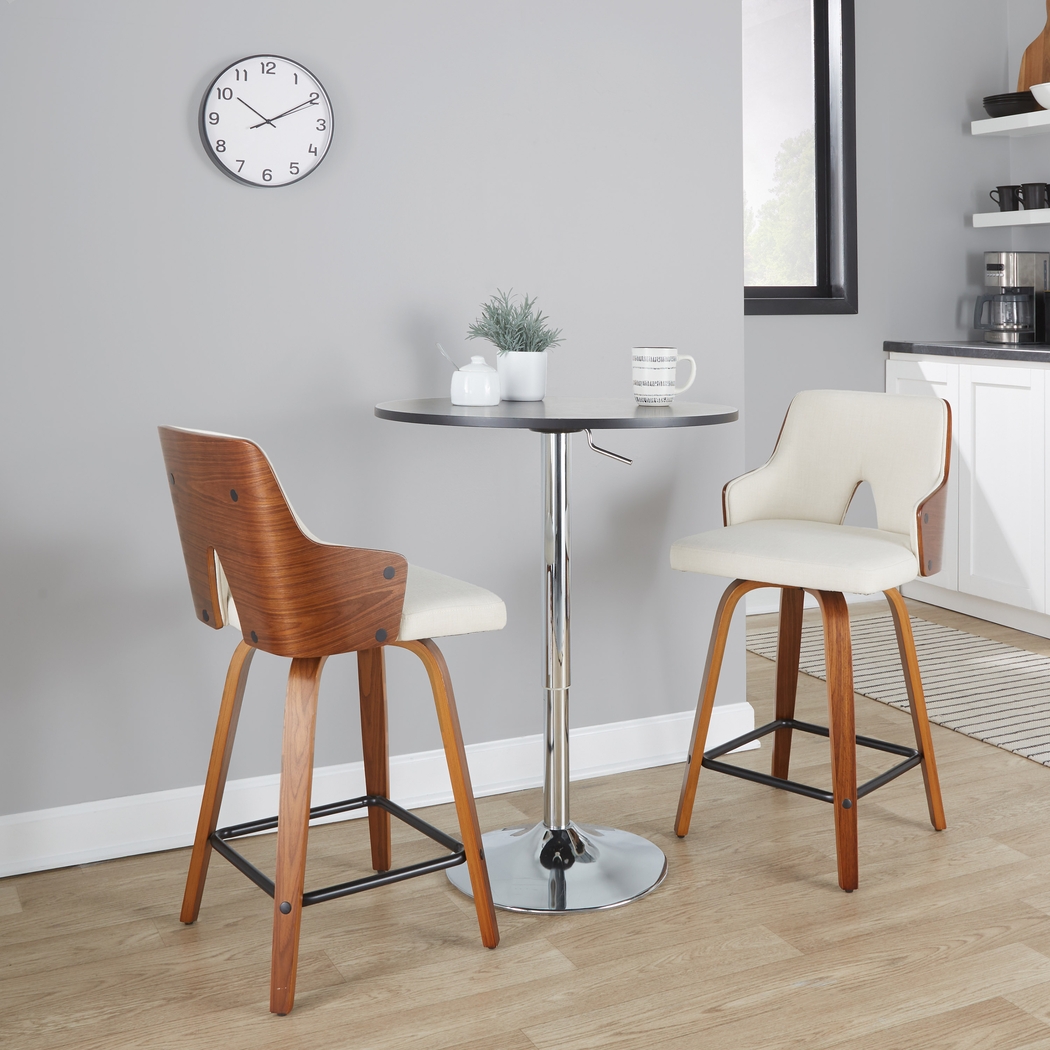 Gadsen II Cream Swivel Counter Height Stool, Set of 2 - Thumbnail - Image 2