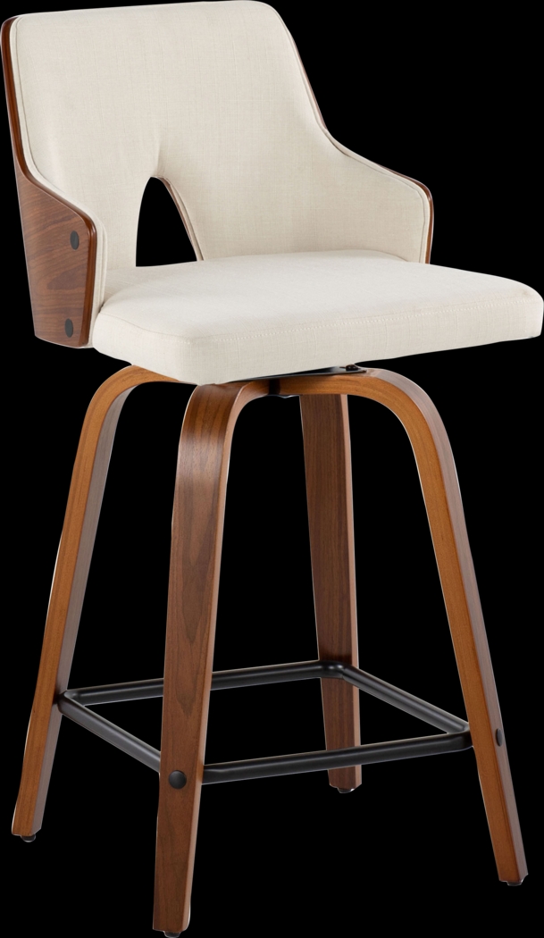 Gadsen II Cream Swivel Counter Height Stool, Set of 2 - Thumbnail - Image 4