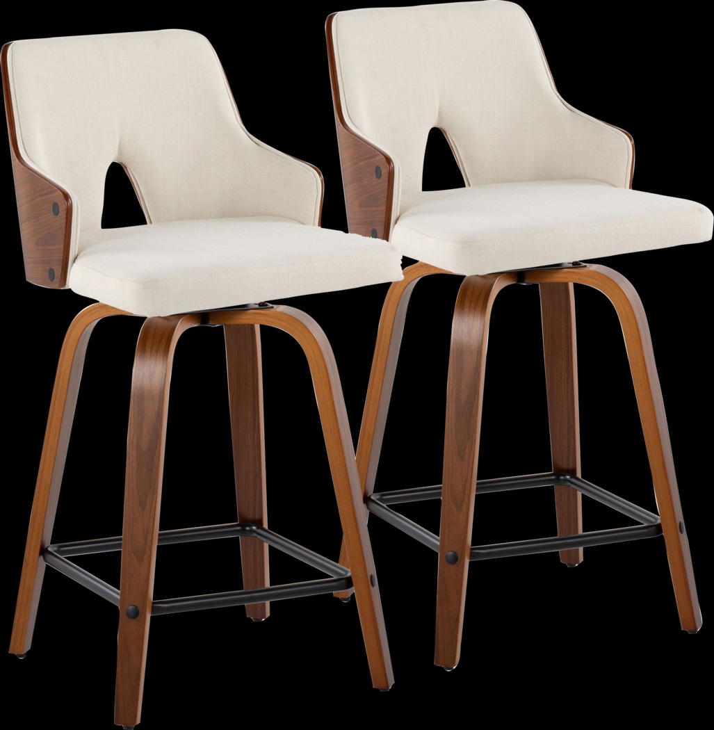 Gadsen II Cream Swivel Counter Height Stool, Set of 2 - Thumbnail - Image 1