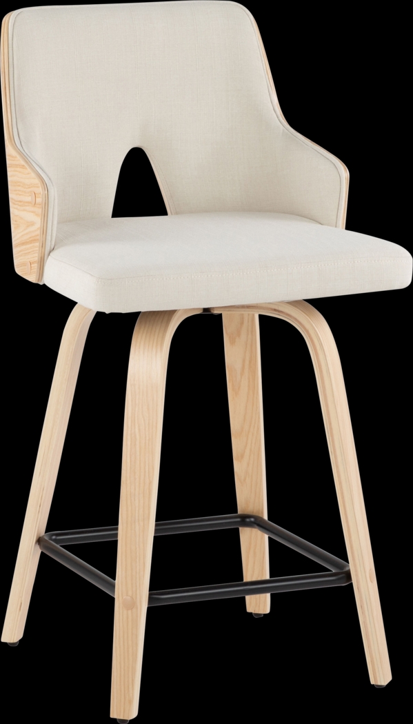 Gadson I Cream Swivel Counter Height Stool, Set of 2 - Thumbnail - Image 4