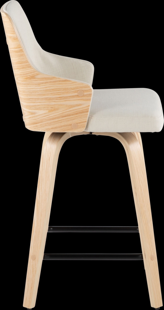 Gadson I Cream Swivel Counter Height Stool, Set of 2 - Thumbnail - Image 5