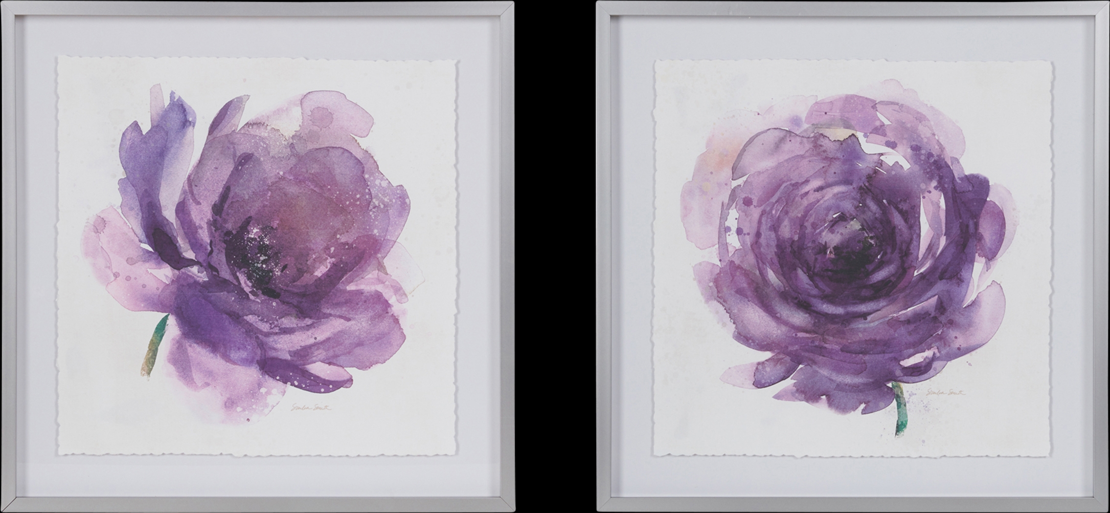 Gaedke Purple Framed Graphic Artwork 2 Piece Set - Thumbnail - Image 1