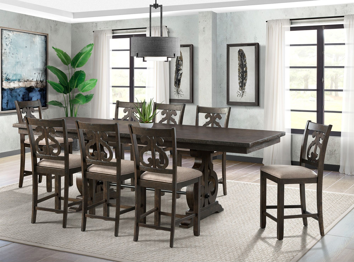 Galberry Brown Counter Side Chair Set - Thumbnail - Image 2