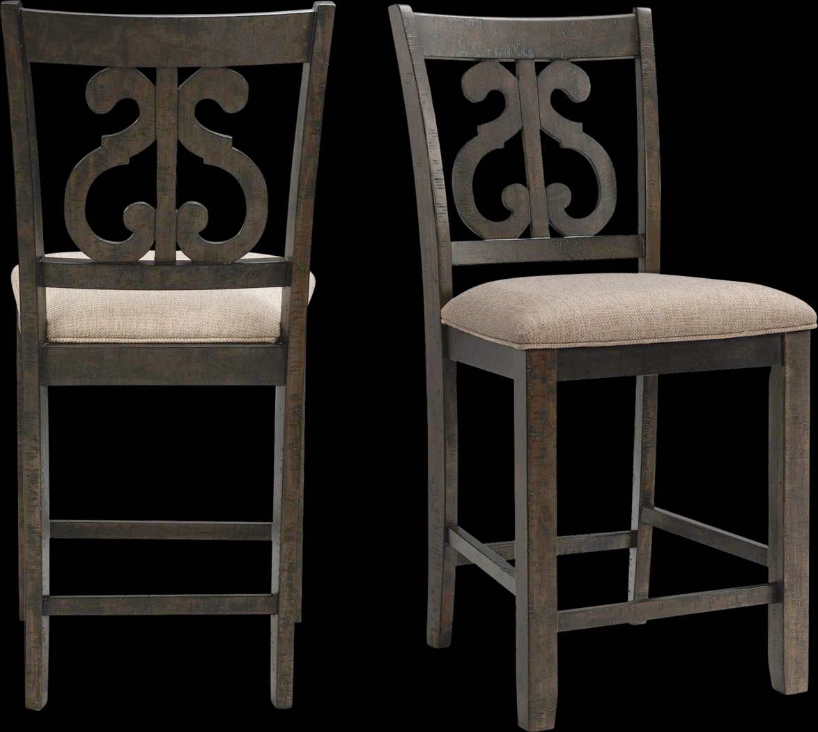 Galberry Brown Counter Side Chair Set - Thumbnail - Image 1