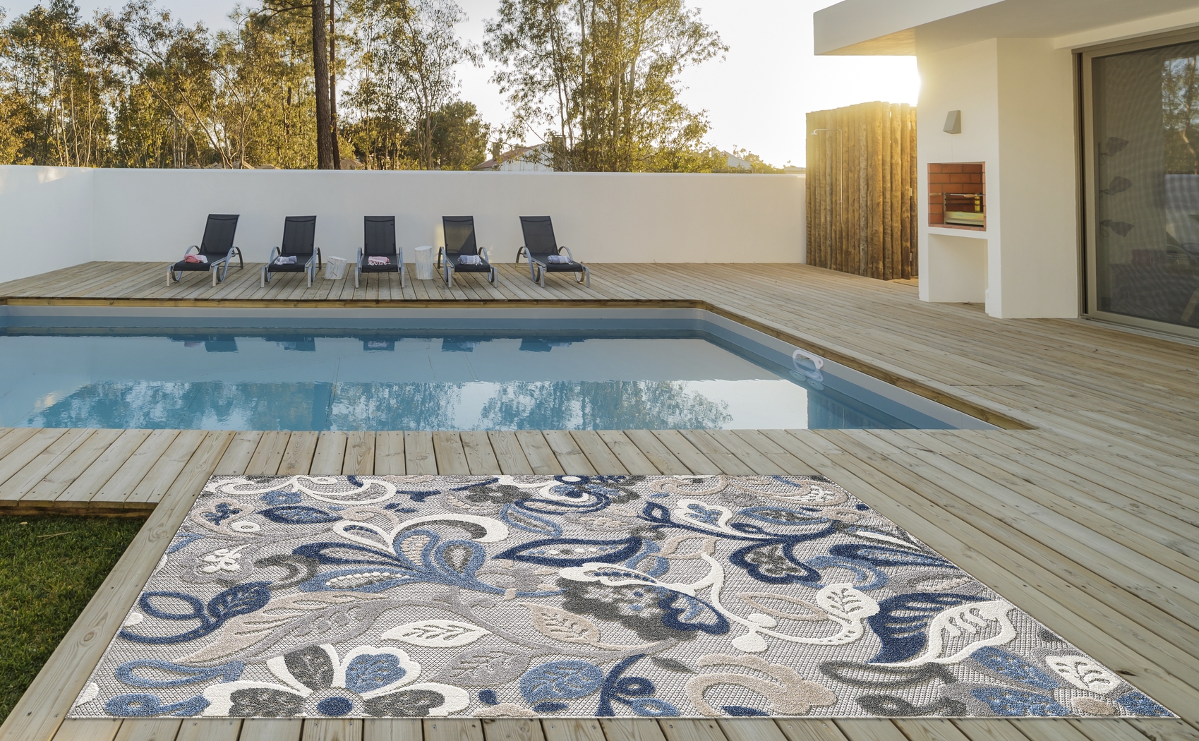 Galdosa Gray 5'3 x 7' Indoor/Outdoor Rug - Thumbnail - Image 3