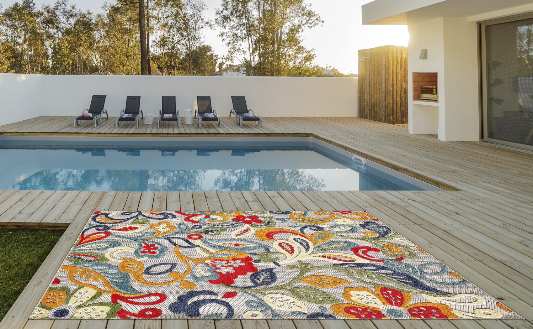 Galdosa Multi 7'10 x 9'10 Indoor/Outdoor Rug - Thumbnail - Image 3