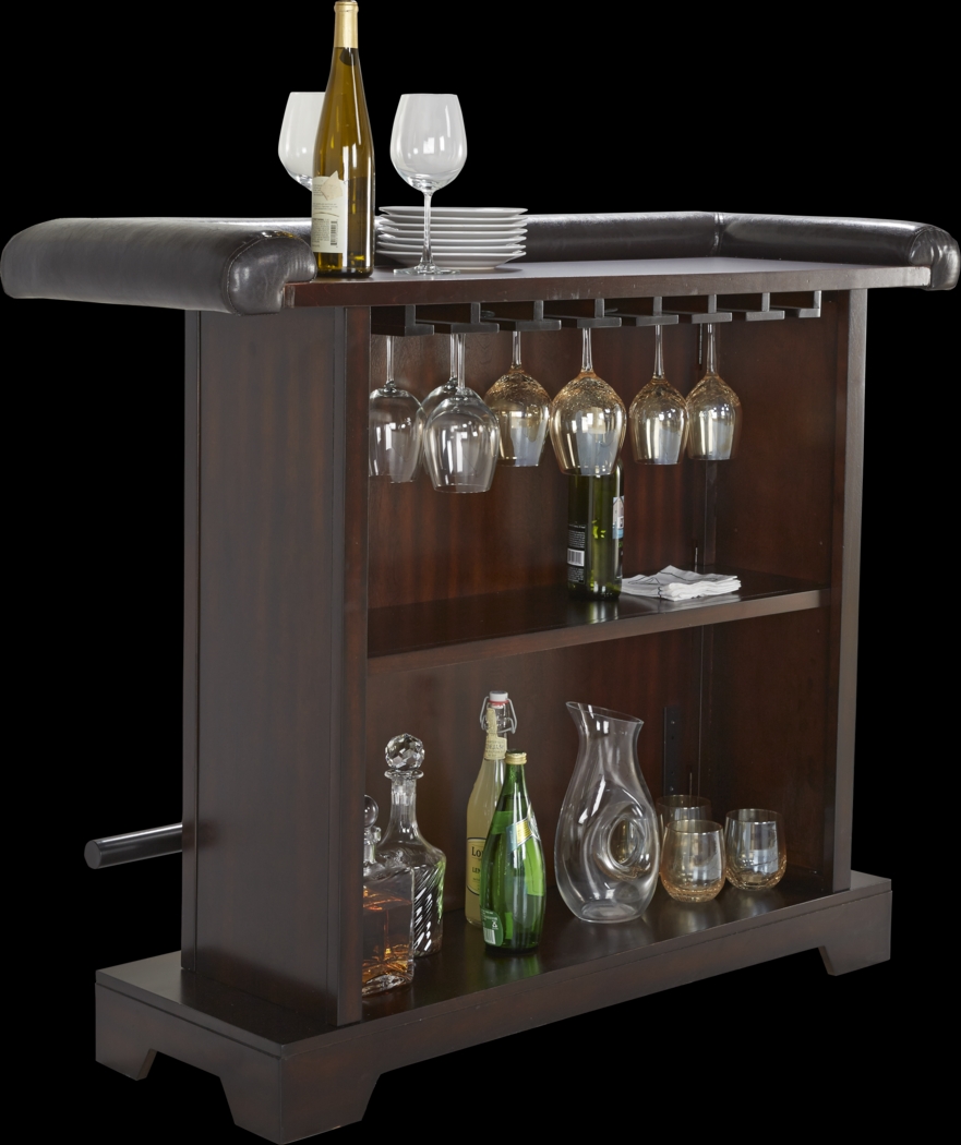 Galeno Cherry 3 Pc Bar Set with Brown Barstools - Thumbnail - Image 3