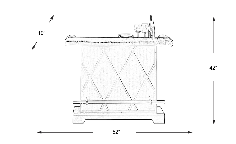 Dimension Image. Please refer to the Dimension Tab on this page for dimension details.