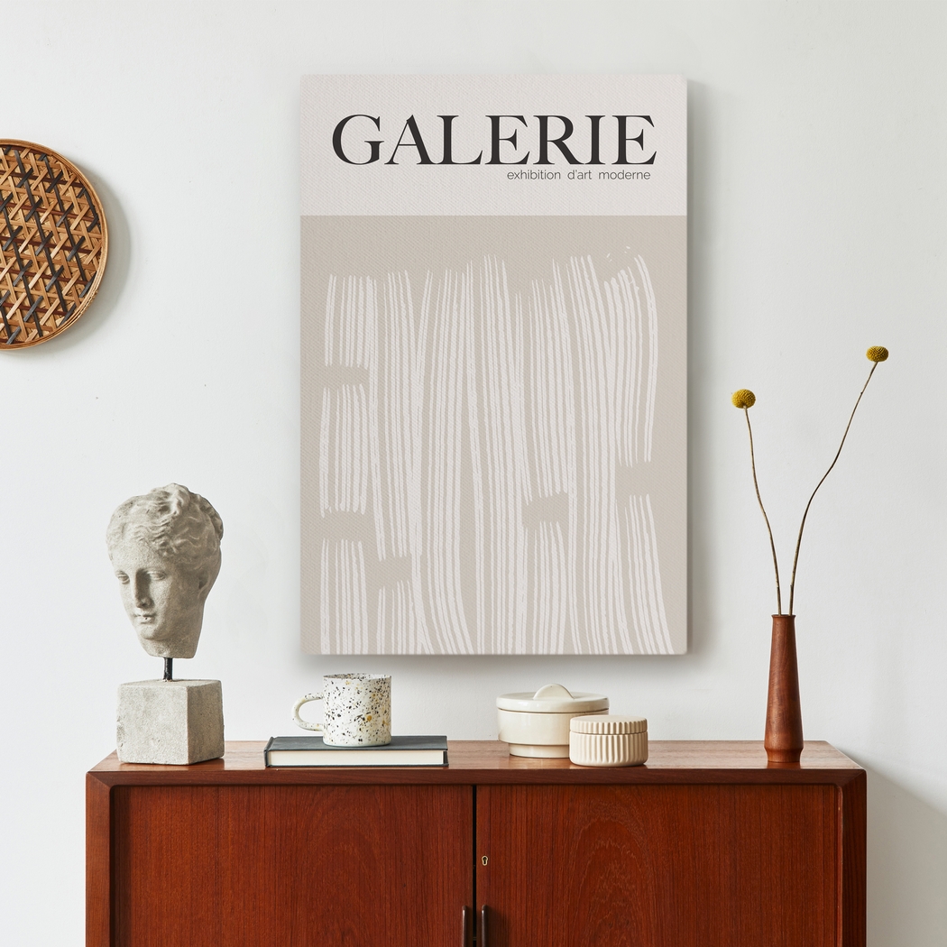 Galerie Stripes Gray Canvas Wall Art - Thumbnail - Image 2