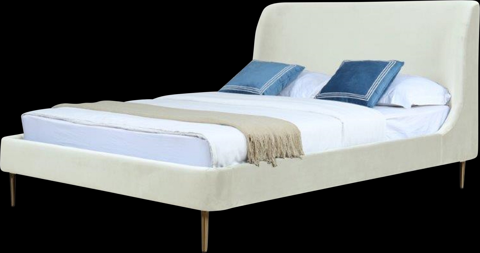 Galerita Cream Queen Bed - Thumbnail - Image 1