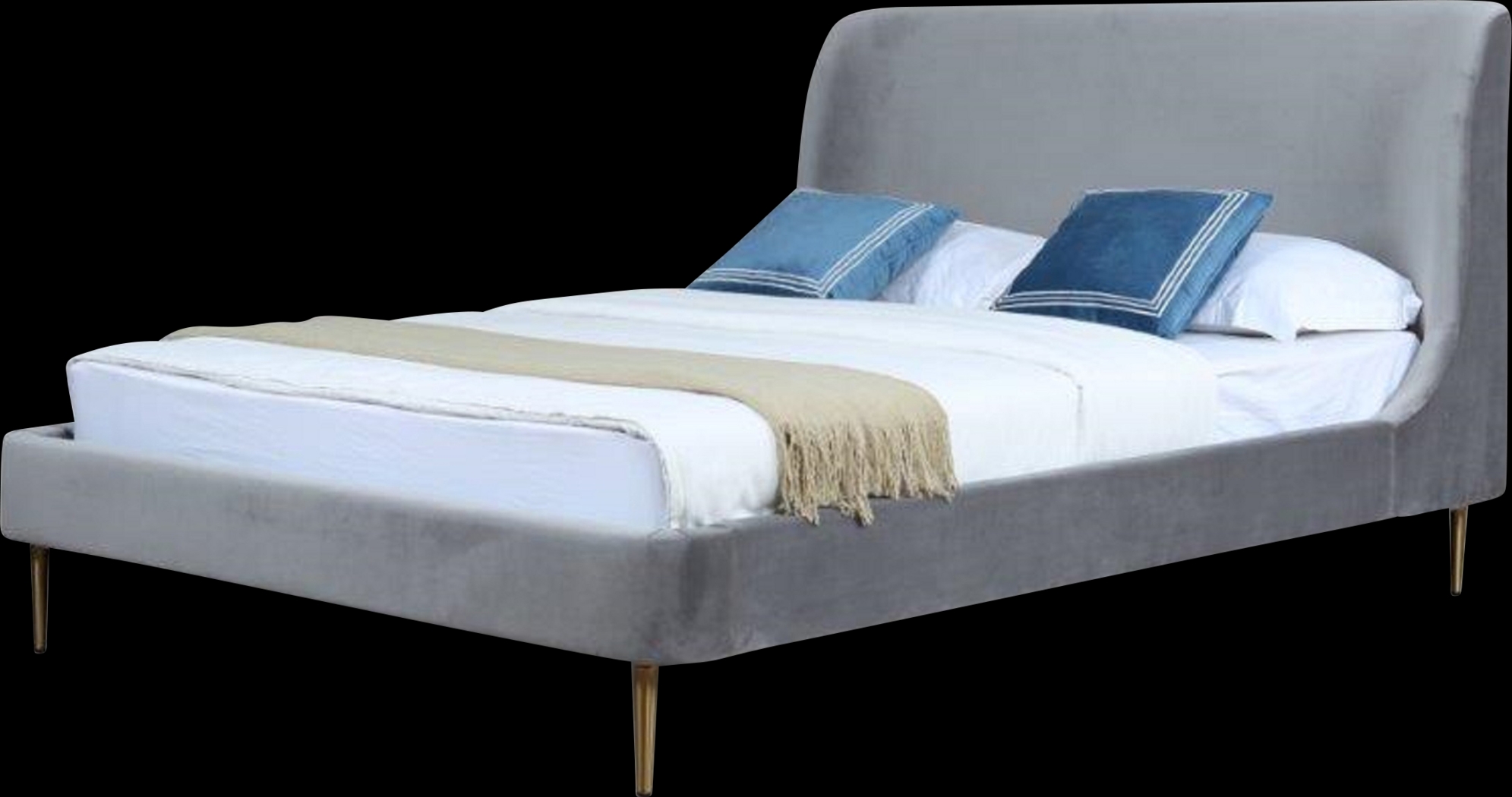 Galerita Gray Queen Bed - Thumbnail - Image 1
