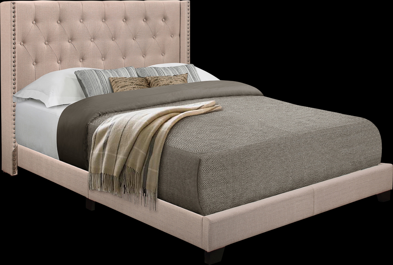 Galewood Beige Full Upholstered Bed - Thumbnail - Image 3