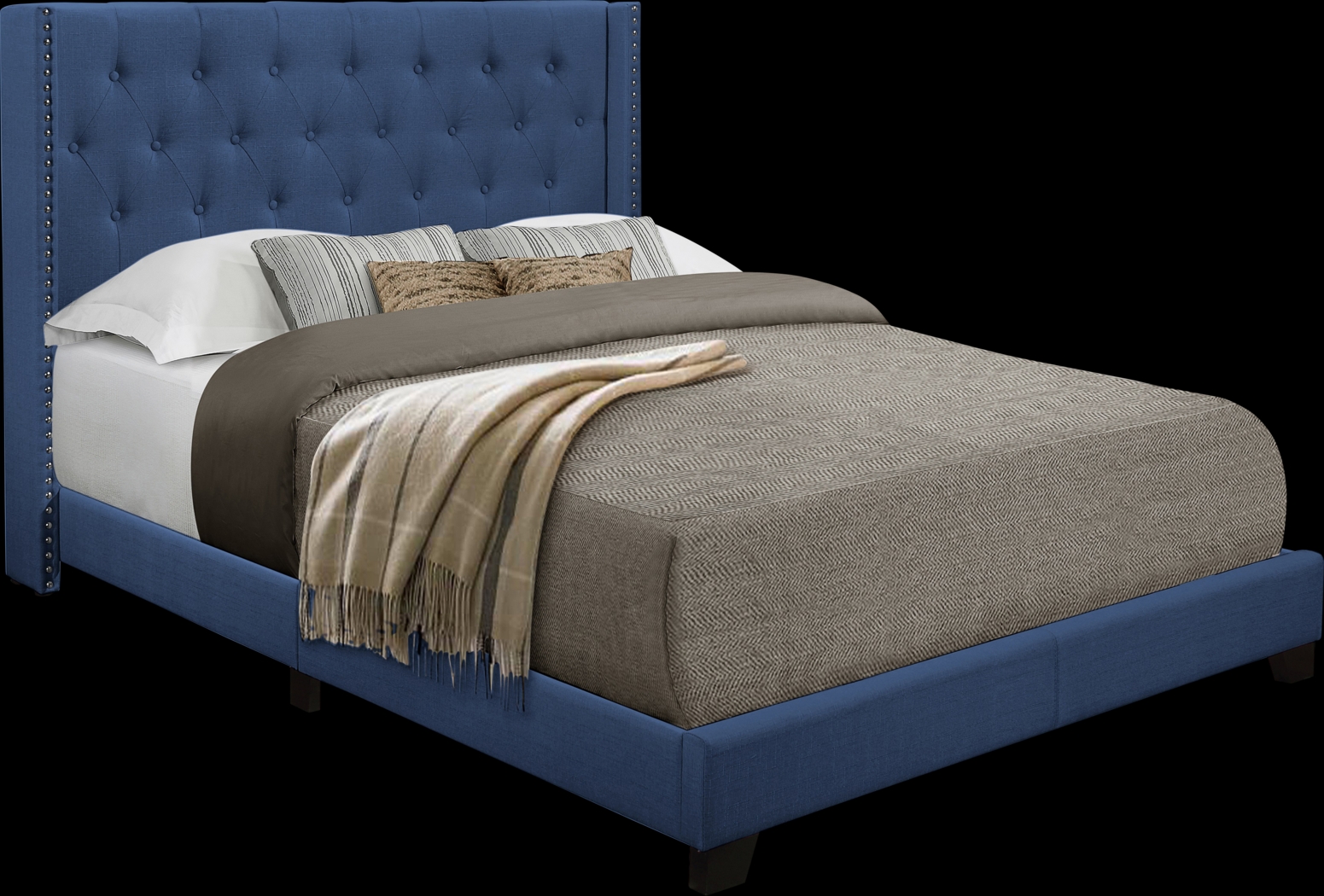 Galewood Blue Queen Upholstered Bed - Thumbnail - Image 3