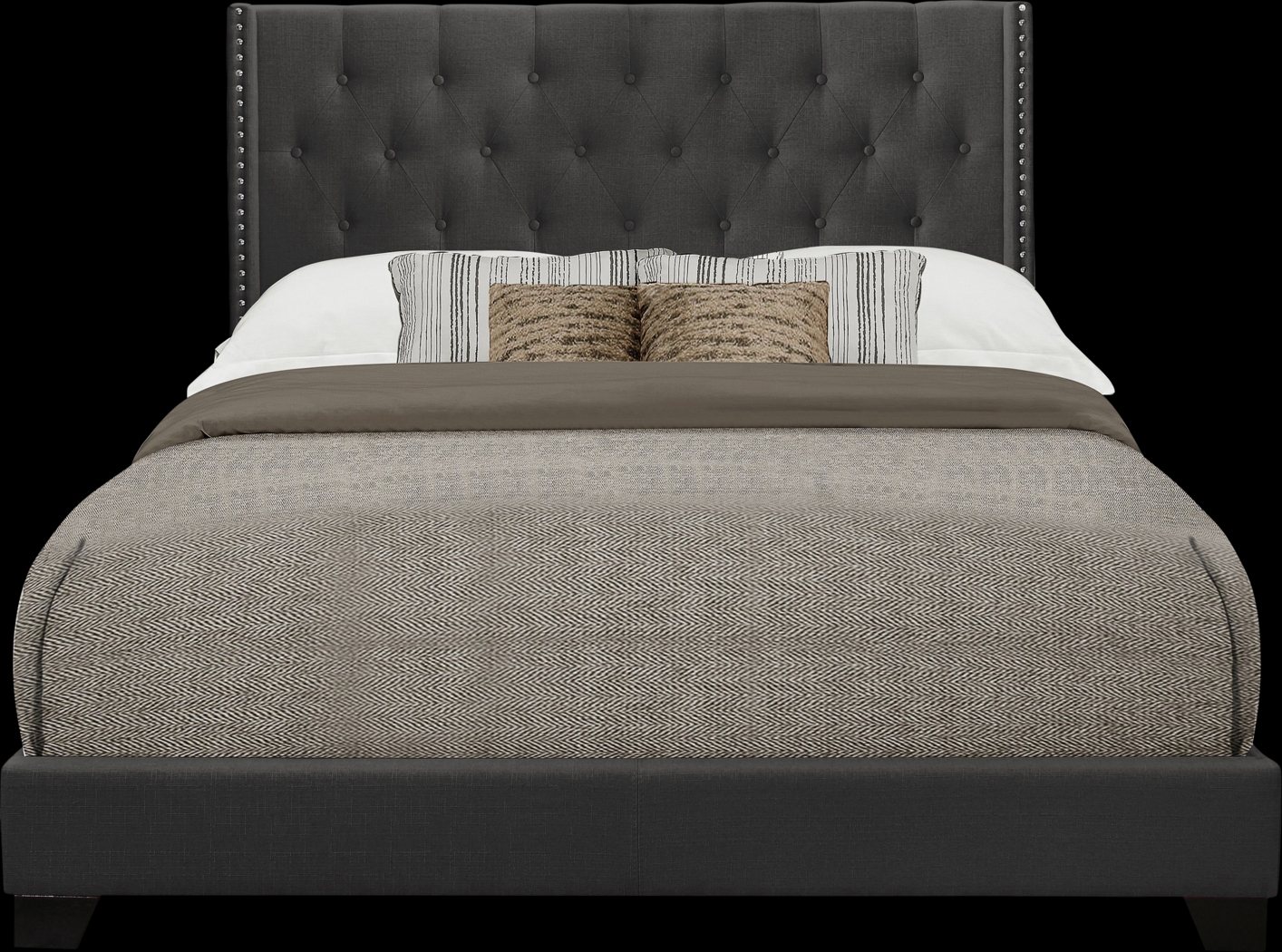 Galewood Dark Gray Full Upholstered Bed - Thumbnail - Image 1