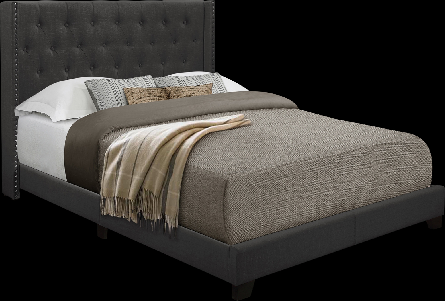 Galewood Dark Gray Queen Upholstered Bed - Thumbnail - Image 3