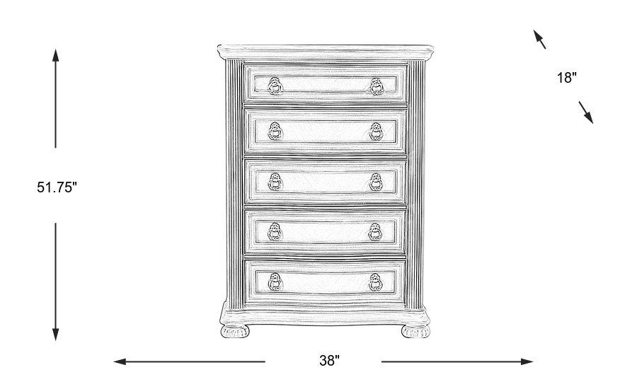 Dimension Image. Please refer to the Dimension Tab on this page for dimension details.