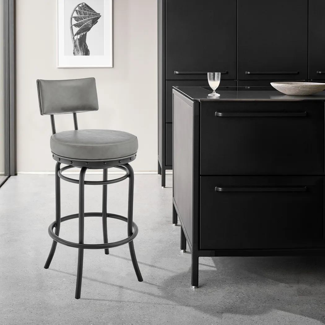 Gallaher Gray Swivel Counter Stool - Image 2