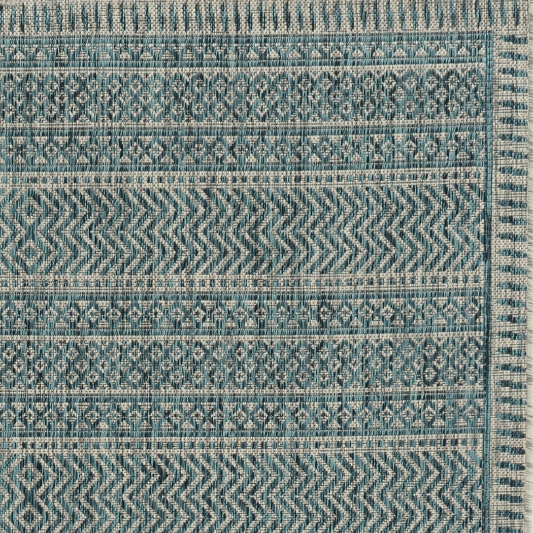 Gallanlis Teal 5'3 x 7'7 Indoor/Outdoor Rug - Thumbnail - Image 2