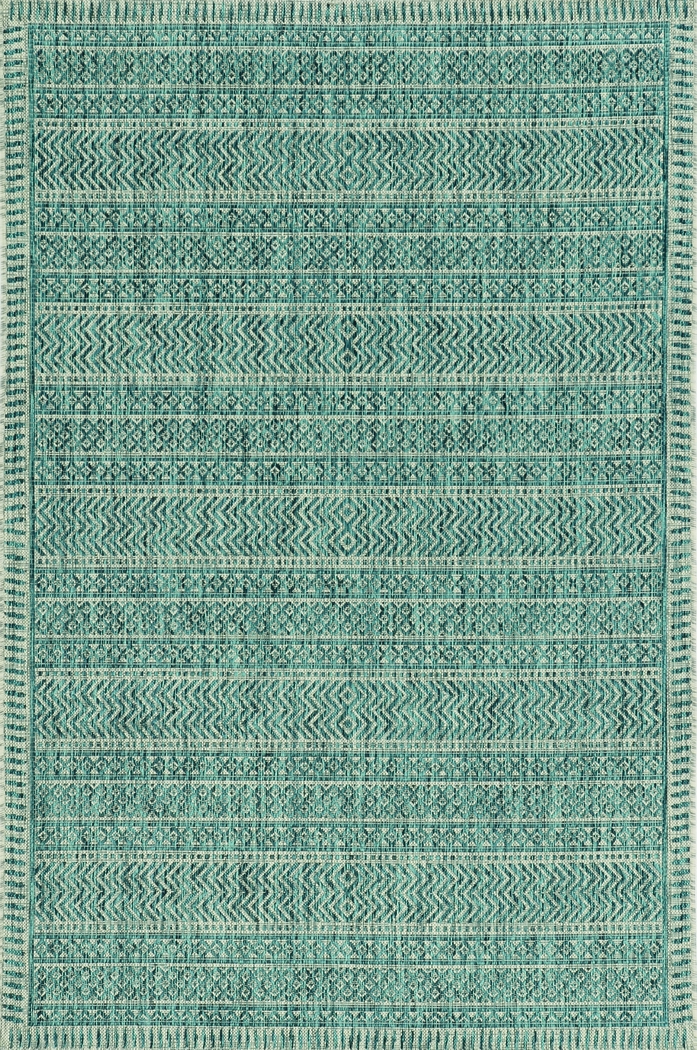Gallanlis Teal 5'3 x 7'7 Indoor/Outdoor Rug - Thumbnail - Image 1