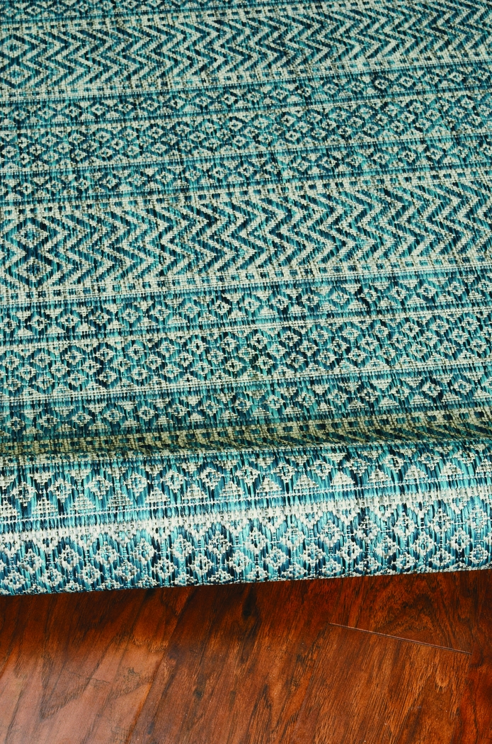 Gallanlis Teal 7'10 x 10'10 Indoor/Outdoor Rug - Thumbnail - Image 4
