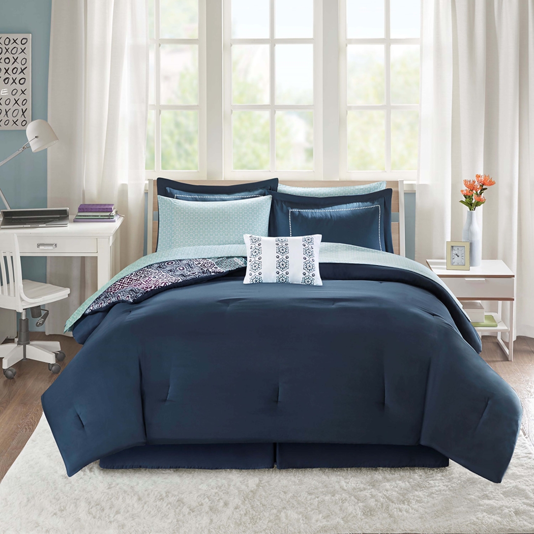 Gallaudet Blue Queen Comforter Set - Thumbnail - Image 4