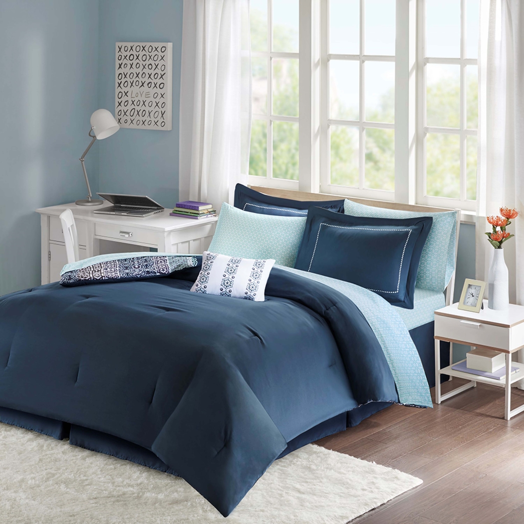 Kids Gallaudet Blue Twin Comforter Set - Thumbnail - Image 7