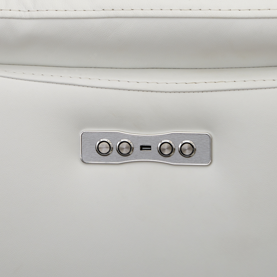 Gallia Way White Leather Dual Power Recliner - Thumbnail - Image 3