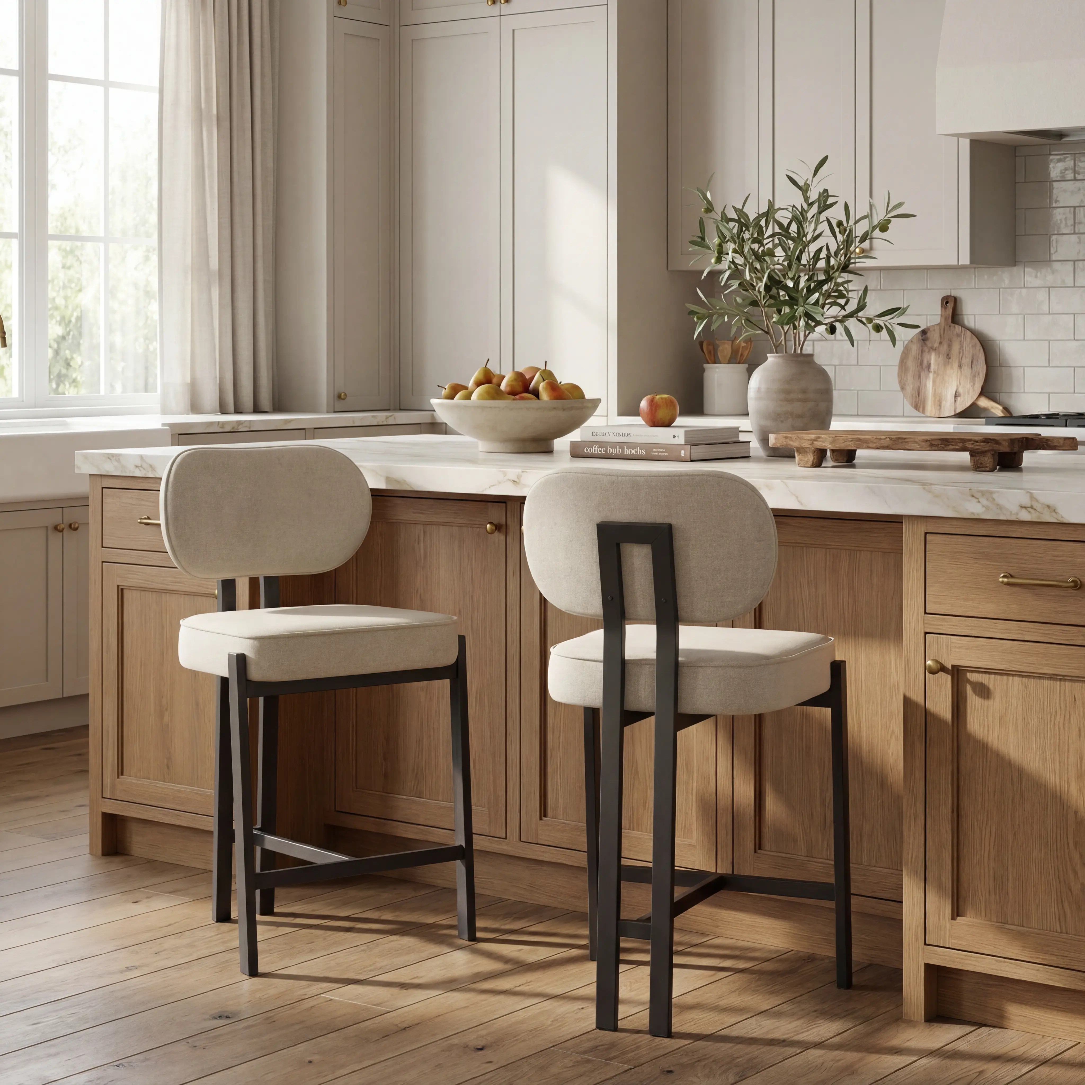 Gallico Cream Counter Height Stool - Thumbnail - Image 3