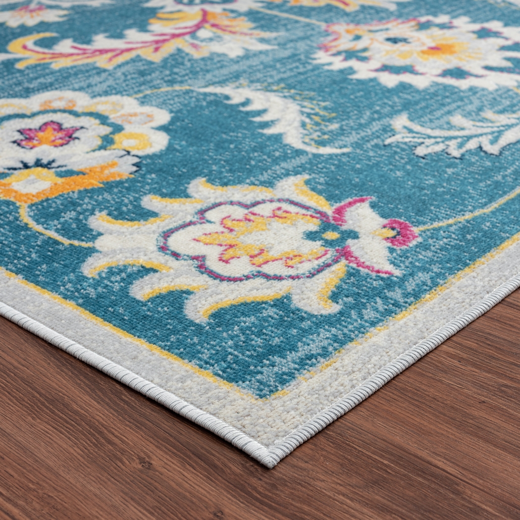 Galmu Blue 5'3 x 7'10 Indoor/Outdoor Rug - Thumbnail - Image 4
