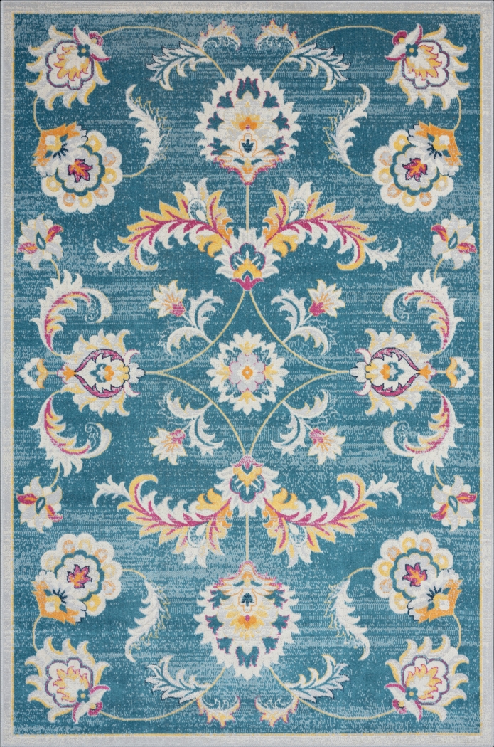 Galmu Blue 5'3 x 7'10 Indoor/Outdoor Rug - Thumbnail - Image 1