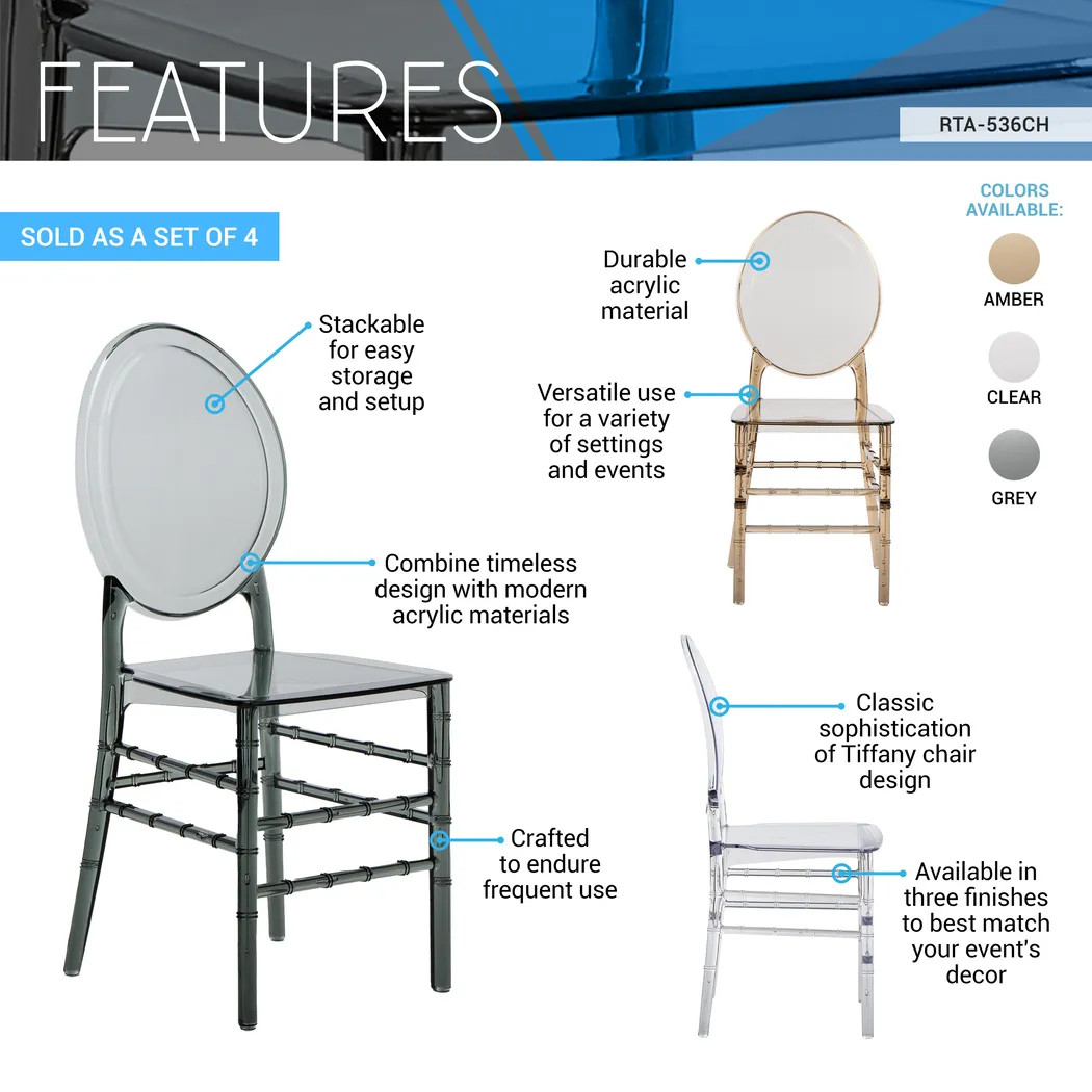 Galvo Clear Dining Chair, Set of 4 - Thumbnail - Image 4