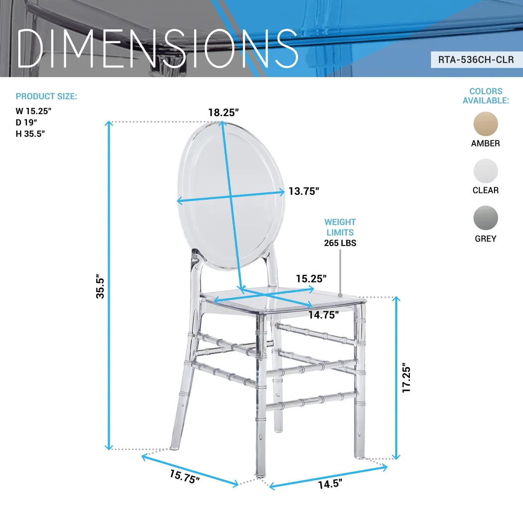 Galvo Clear Dining Chair, Set of 4 - Thumbnail - Image 5