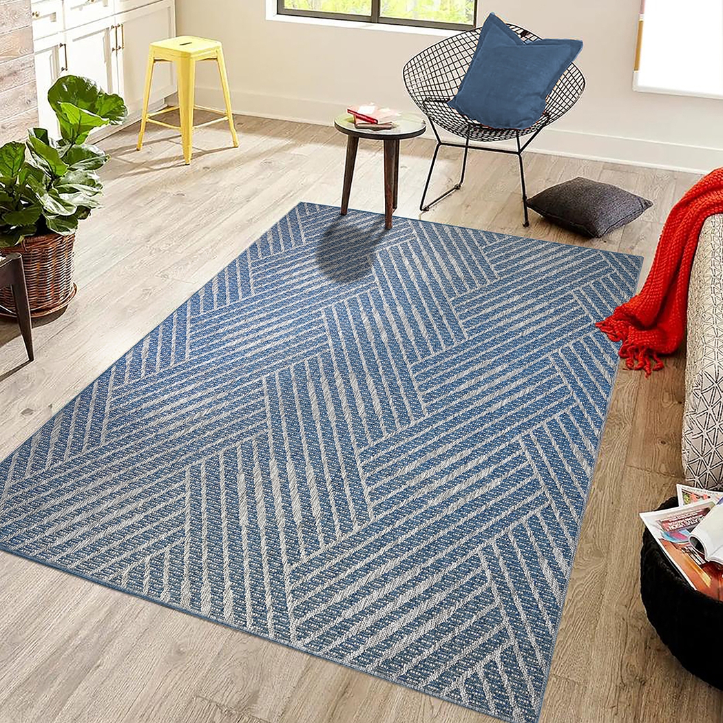 Gamuz Blue 5'3 x 8' Indoor/Outdoor Rug - Thumbnail - Image 2