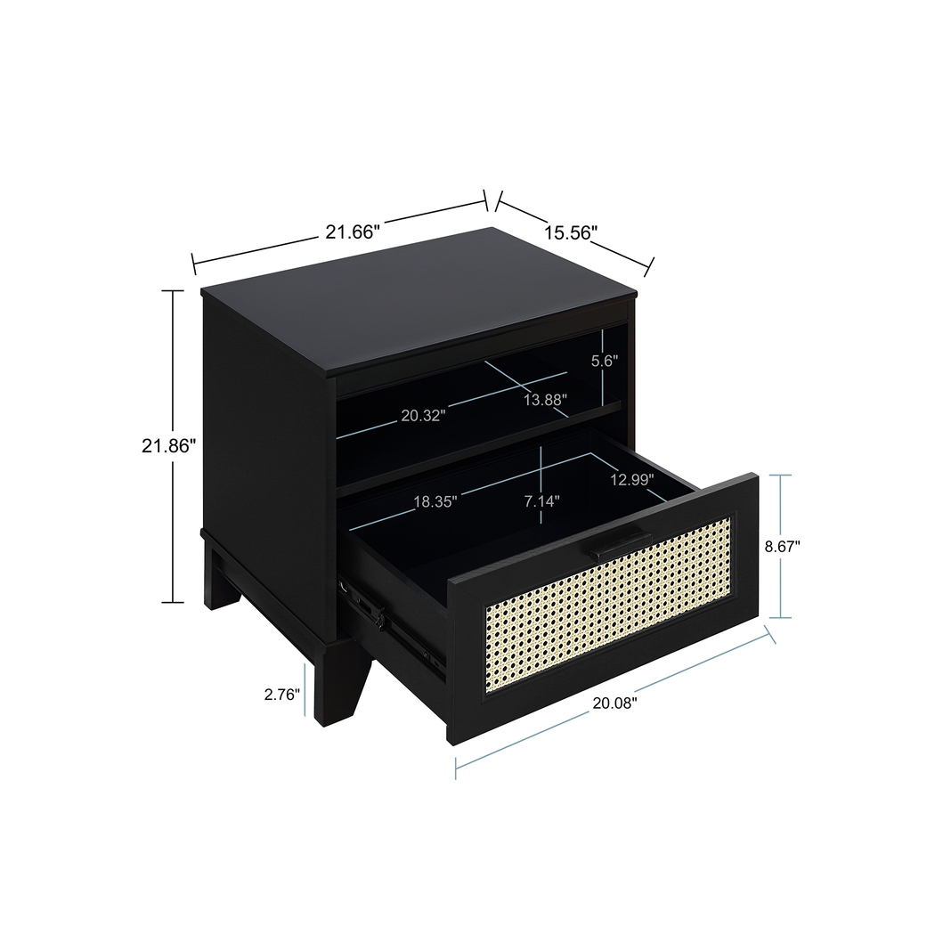 Gansons Black Nightstand - Thumbnail - Image 8