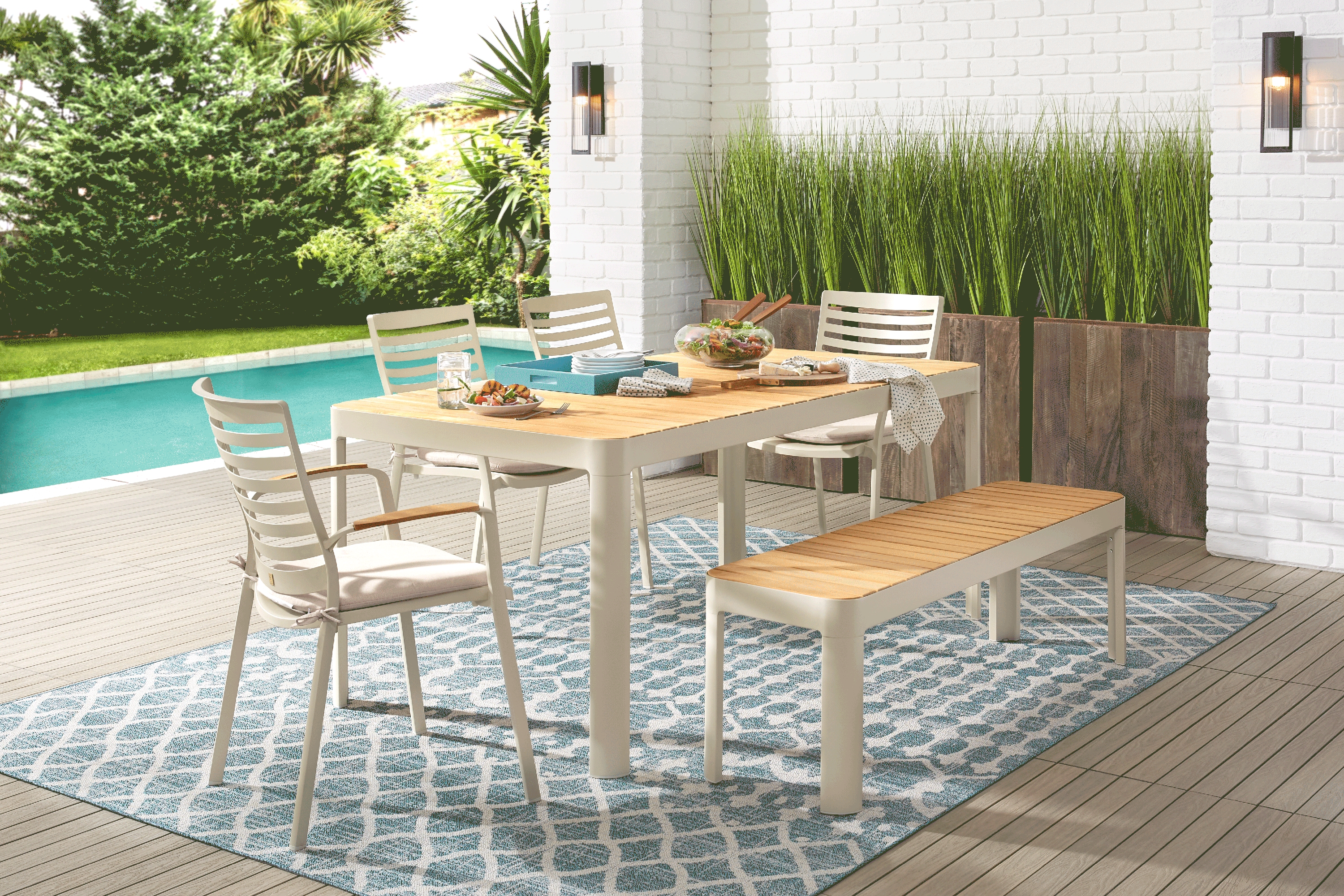 Garden View Sand Outdoor Bench - Thumbnail - Image 2