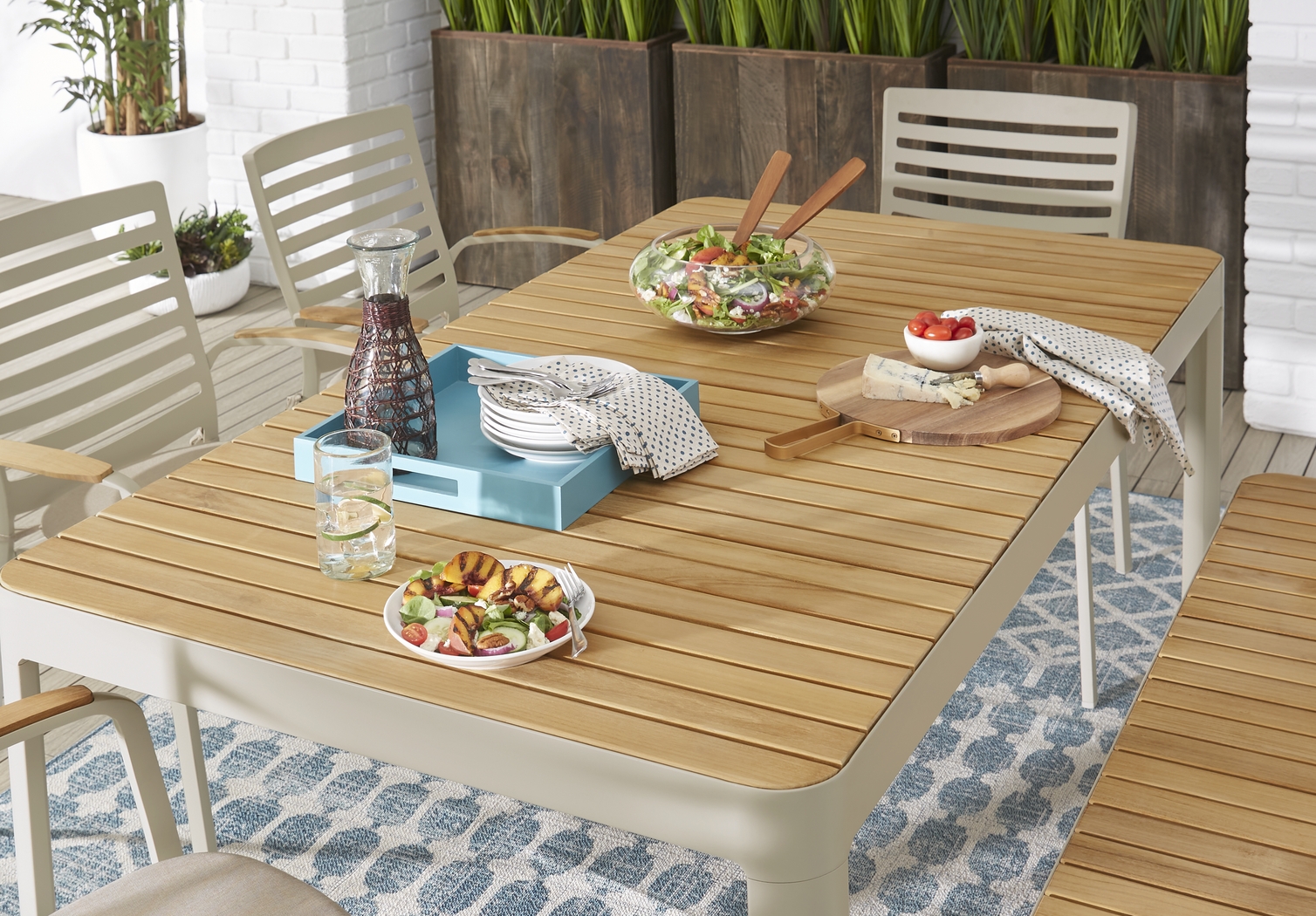 Garden View Sand 5 Pc Rectangle Outdoor Dining Set - Thumbnail - Image 4