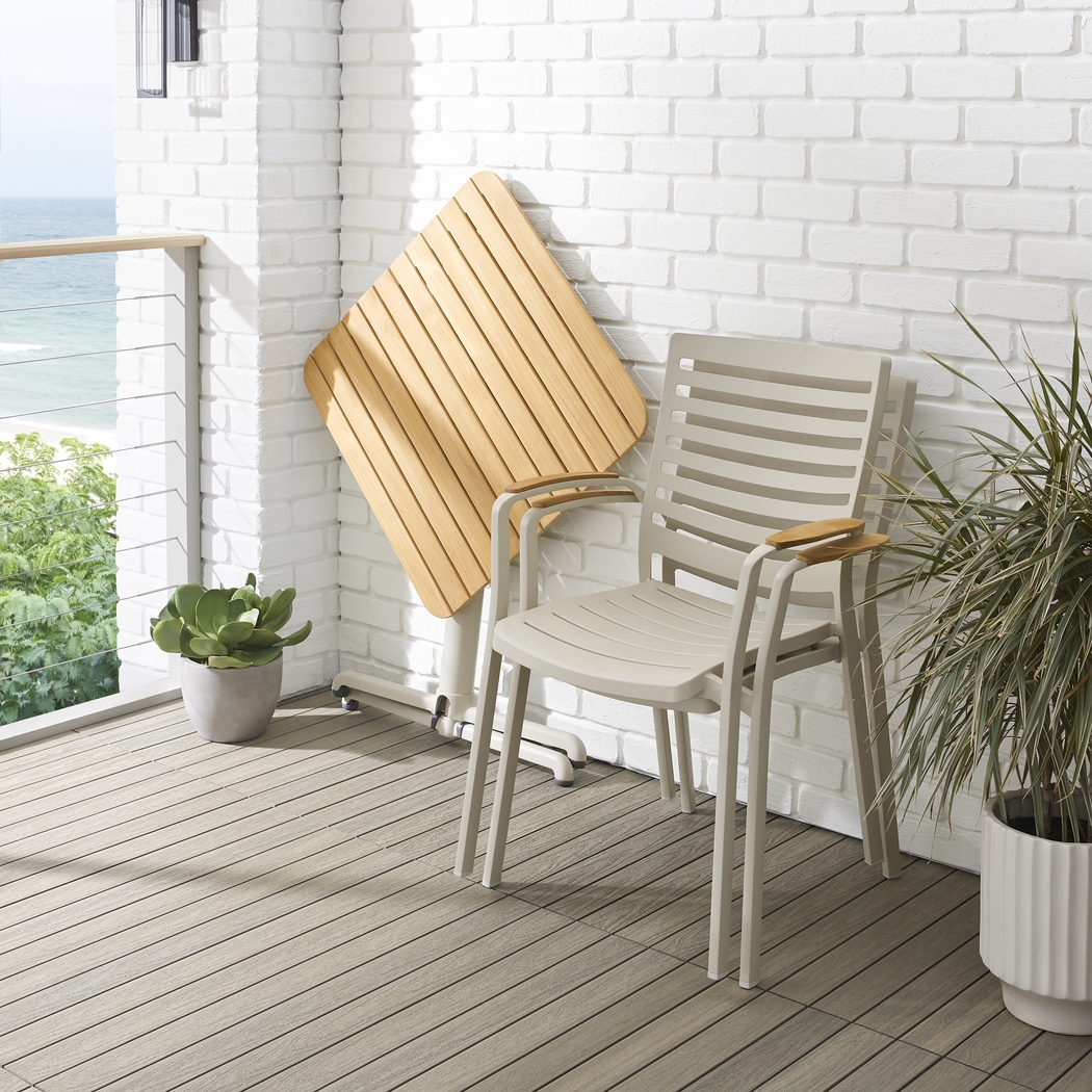 Garden View Sand 7 Pc Rectangle Outdoor Dining Set - Thumbnail - Image 9