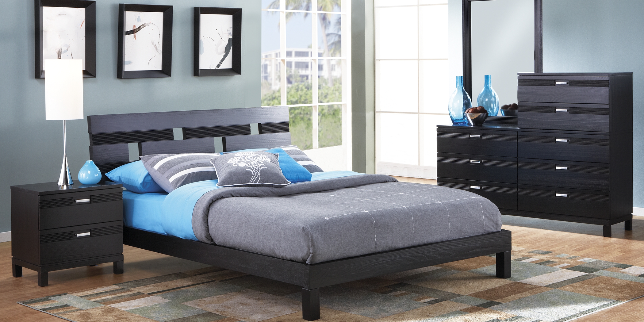 Gardenia Black 6 Pc King Platform Bedroom - Thumbnail - Image 2