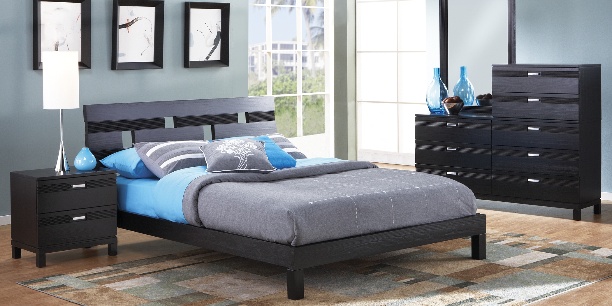 Gardenia Black 8 Pc King Platform Bedroom - Thumbnail - Image 2
