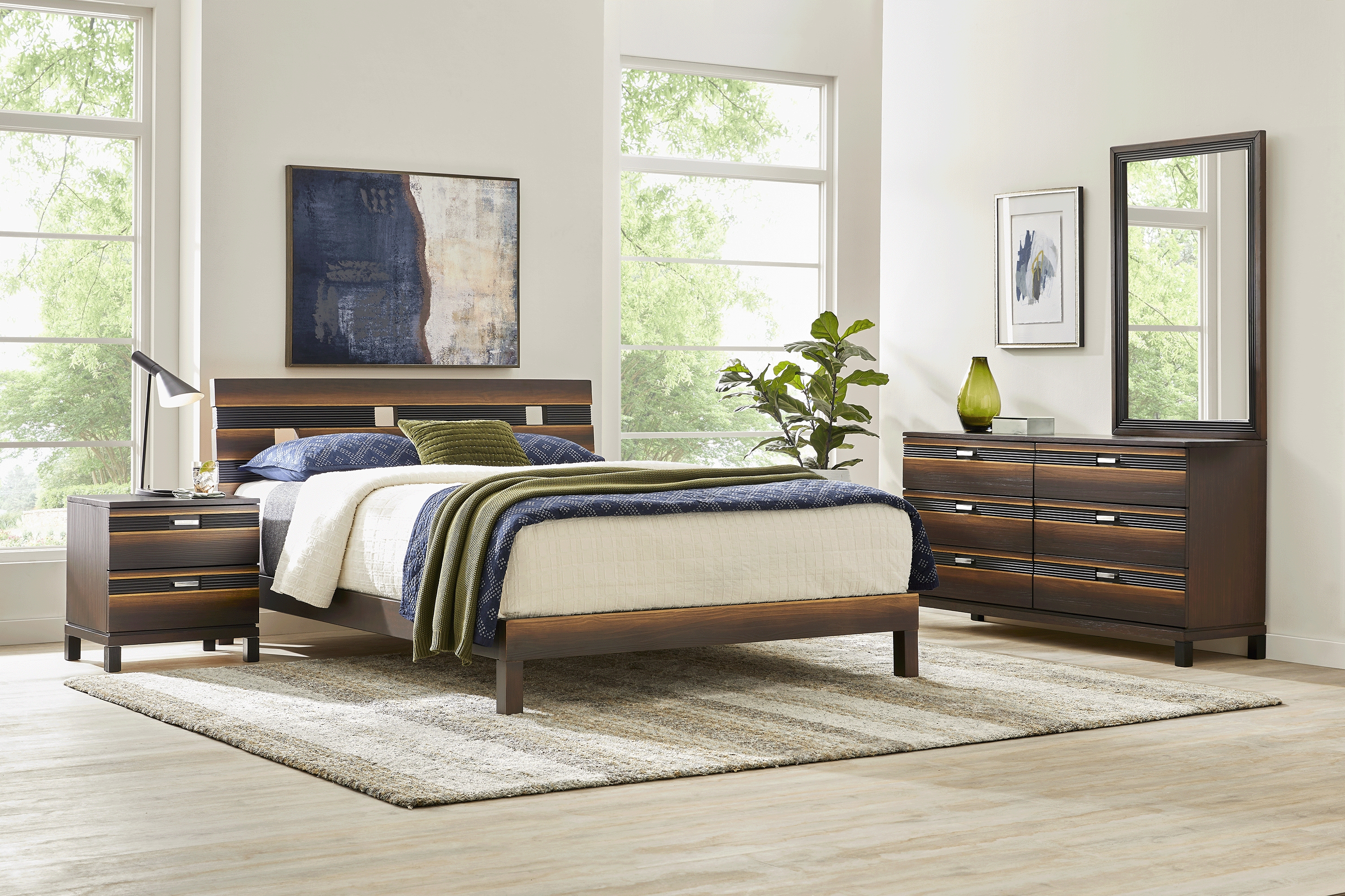 Gardenia Brown 5 Pc King Panel Bedroom - Thumbnail - Image 1